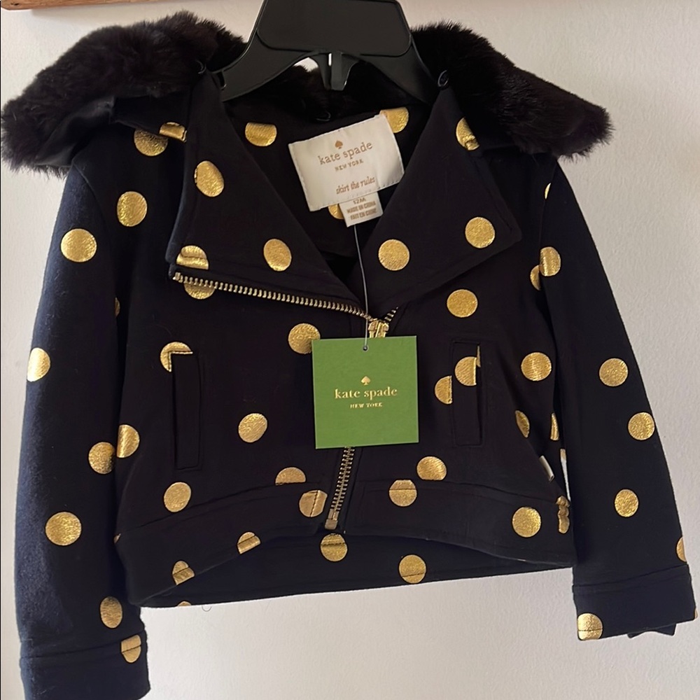 Baby Kate Spade Skirt the Rules Polka Dot Moto Jacket NWT
